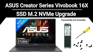 How to upgrade SSD ASUS Creator Series Vivobook 16X K3605ZF  Disassembly And Assembly [upl. by Am]