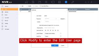 How to Change Password of NVR on GUI 40 [upl. by Anniram98]