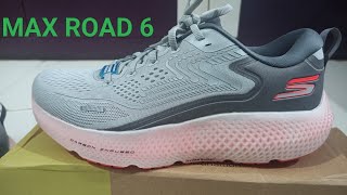 skechers go run max road 6 running shoes for men size ukindia 10 grey INDIA  UNBOXING FLIPKART [upl. by Fifi]