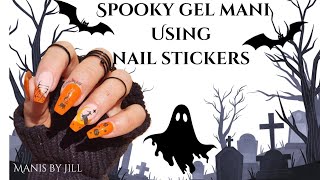 Halloween gel nailsnail stickersbeetles gel polish [upl. by Ezalb]