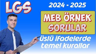 Üslü İfadelerde Temel Kurallar MEB ÖRNEK SORULAR 2025 kerim hoca [upl. by Wearing596]