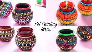 Pot Painting Ideas  Mandala Pot Painting  Pot Decoration Ideas [upl. by Orecic420]