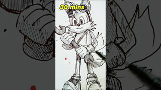 Pendrawing Tails in 10secs30secs5mins30mins 1hr2hrs drawing art shorts sonic [upl. by Karilynn]