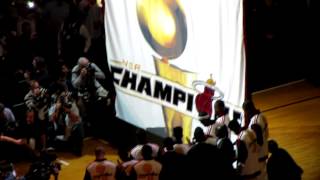 Miami Heat raising 2012 Championship banner [upl. by Countess]