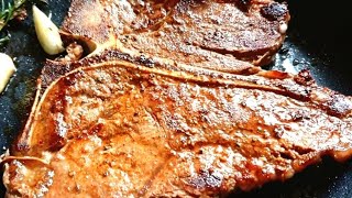 Ginger garlic pan seared butter Tbone steak recipeHow to cook South African T bone steak [upl. by Siblee]