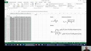 Średnia mediana odchylenie dominanta szereg prosty Statystyka z programem Excel odc 2 [upl. by Berlin78]