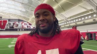 Badger OLB Darryl Peterson talks importance of pressuring Dillon Gabriel [upl. by Allison57]