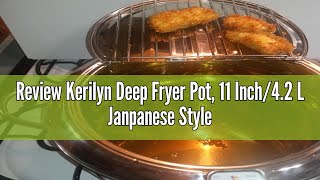 Review Kerilyn Deep Fryer Pot 11 Inch42 L Janpanese Style Tempura Frying Pot with Lid 304 Stainl [upl. by Loux]