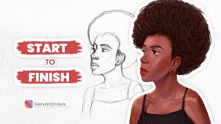 How to paint a character Sketch to Final Touches Tutorial [upl. by Norraa]