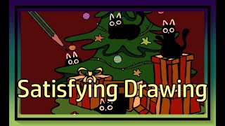 How To Draw a Cute Christmas Tree  Relaxing Art Tutorial [upl. by Ymrots]