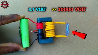 37 वोल्ट को बनाओ 30000 वोल्ट। how to make very high voltage transformer at home [upl. by Adelia161]