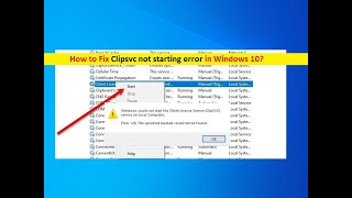 clipsvc not starting fix error 126💜💜 [upl. by Icram695]