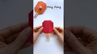 Origami Ping Pong Racket diy origami pingpong racket game papercraft easy tutorial shorts [upl. by Tupler]