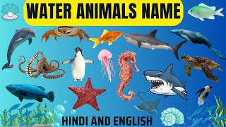 Water Animal Names in Both English and Hindi  समुद्री जानवर नाम हिंदी और अंग्रेजी [upl. by Fakieh424]