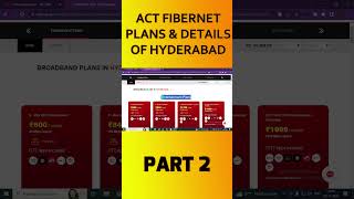 ACT Fibernet Plans in Hyderabad All You Need to Know  Part 2 act actfibernet hyderabad broadb [upl. by Terbecki525]