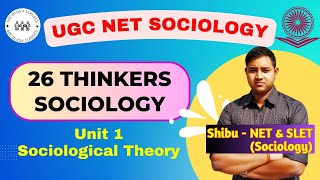 UGC NET Sociology  Unit 1 Revision  26 Thinkers of Sociology  Important concepts and Books [upl. by Ibson]