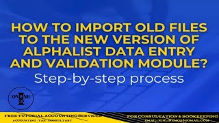 How to Import Old Files to the New Version of Alphalist DATA Entry and Validation Module [upl. by Iron]