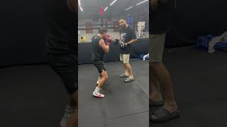 Carlos Martinez working the mitts with coach Hector boxing shortvideo shorts 🥊🔥💯 [upl. by Mecke]