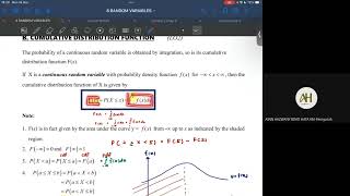 Lecture 4 Cumulative Distribution Function Continuous Random Variable  SM025 2324 [upl. by Helbonna]