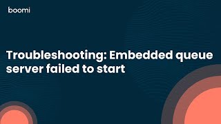 Troubleshooting Embedded queue server failed to start [upl. by Annek]