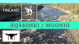 Äijäkoski Muonionjoki Muonio 🇫🇮 Finland Flight 4k [upl. by Onairda]