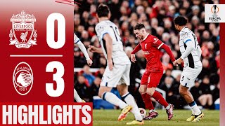 Reds Suffer QuarterFinal First Leg Loss in Europa League  Highlights  Liverpool 03 Atalanta [upl. by Ahsinaw]