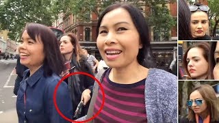 London Pickpockets Caught On Camera Stealing Purse [upl. by Kolnick]