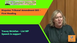 Tracey Mclellen on the Disputes Tribunal Amendment Bill  First Reading [upl. by Ordnas]