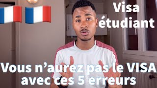 5 erreurs à éviter pour le VISA étudiant [upl. by Giess]