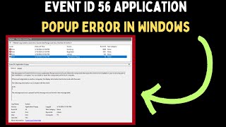 How to Fix Event ID 56 Application Popup Error in Windows 11 [upl. by Mungovan]