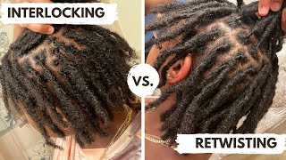 INTERLOCKING VS RETWISTING LOCS  WHY I STOPPED INTERLOCKING MY LOCS  PROS amp CONS [upl. by Selmner727]