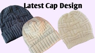 New gents topi banane ka tarikagents cap designcap knitting tutorialtopi ki bunai design [upl. by Jolenta]