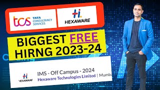 🔥TCS Free Hiring amp Hexaware Mass HIRING  Batch 2023 amp 2024  BSC amp BCA🔥 [upl. by Coopersmith]