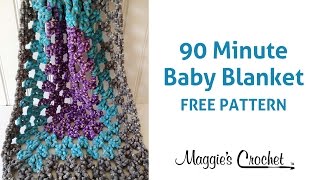 90 Minute Baby Blanket Free Crochet Pattern  Right Handed [upl. by Singband]