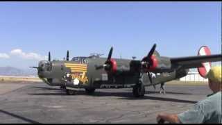 B17 takeoff B24 taxis amp P51 Landing [upl. by Alenson357]