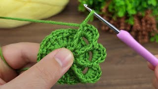 Its 3D appearance is incredible  easy crochet flower motif making crochet knitting [upl. by Rivi89]