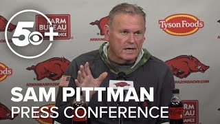 Arkansas Razorback Head Coach Sam Pittman speaks ahead of Texas game [upl. by Adnana]