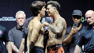 AUSTIN MCBROOM amp BRYCE HALL HAVE HEATED WEIGH IN EXCHANGE WORDS AHEAD OF FIGHT  FULL WEIGH IN [upl. by Niwrehs]