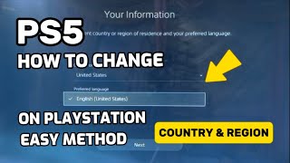 PS5 How to Change Country amp Region New Method [upl. by Engel382]