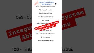 Top Integumentary Abbreviations for Medical Coding shorts [upl. by Arikehs]