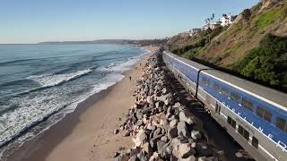 Surfing San Clemente sanclementebeach beach drone love fun god train amtrak beautiful [upl. by Eichman]