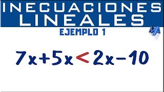 Inecuaciones de Primer Grado  Lineales  Ejemplo 1 [upl. by Nerradal]