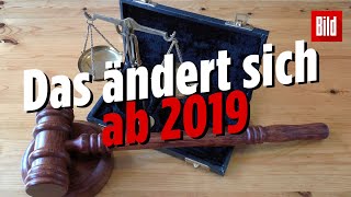 Neue Gesetze Das ändert sich 2019 [upl. by Lenwood261]