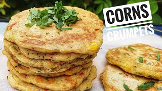 Corns Crumpets Recipe  How to make Corn Fritters  Sweetcorn Fritters Recipes  Rebkas Kitchen [upl. by Krongold]