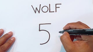 How to Draw a Angry Wolf Easy From Number 5  How to Draw a Tribal Wolf Easy Step By Step [upl. by Scuram357]