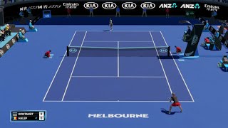 AKontaveit vs SHalep  AO Grand Slam Live Gameplay [upl. by Doyle]