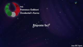 Francesco Gabbani  Occidentalis Karma Italy Karaoke Version [upl. by Alemat]