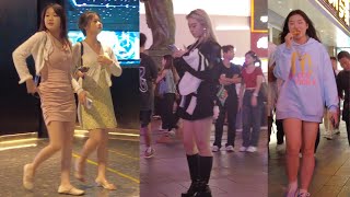 长沙五一广场，充满青春活力的年轻美女彻夜不眠  Changsha young beauties full of youthful vitality stayed up all night [upl. by Onia]