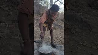 Hadza meat recipes cooking meat wildlife shorts [upl. by Mialliw326]