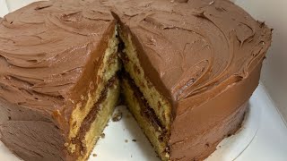 Grandma’s Yellow Cake w Hershey’s Chocolate Frosting Hersheys Cocoa Powder Not Vanilla Cake [upl. by Dnamra243]